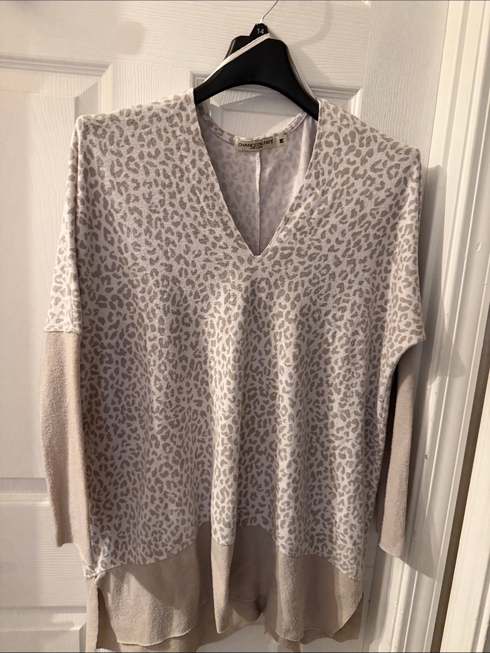 Chance or Fate Neutral Leopard Print Open Cardigan in Beige and Cream